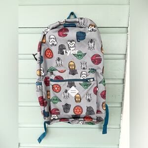 Hanna Andersson Star Wars backpack grey C-3PO toad darth Vader kids school bag